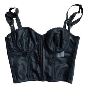 Dolce & Gabbana - Zip Up Corset Bustier with Boning - Black